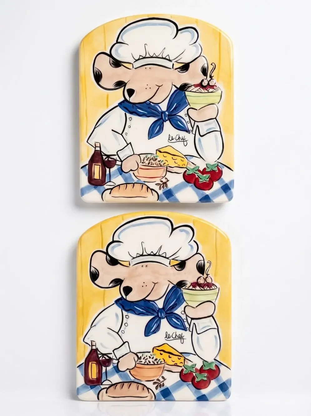 Vintage Boston Warehouse Le Chef Mouse Chef Wall Plaques Set of 2